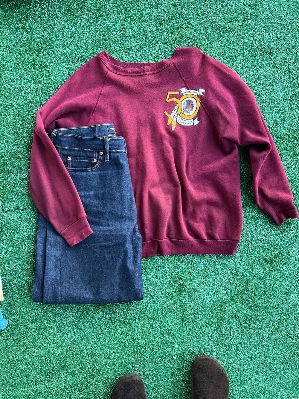 VINTAGE 1986 WASHINGTON REDSKINS SWEATSHIRT MENS XL 50 YEARS COMMANDERS 1980's